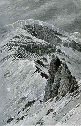 
Chimborazo woodcut by Edward Whymper - Travels Amongst the Great Andes of the Equator book 
